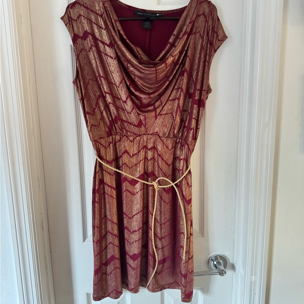 Marc By Marc Jacobs Gold and Red Mini Dress